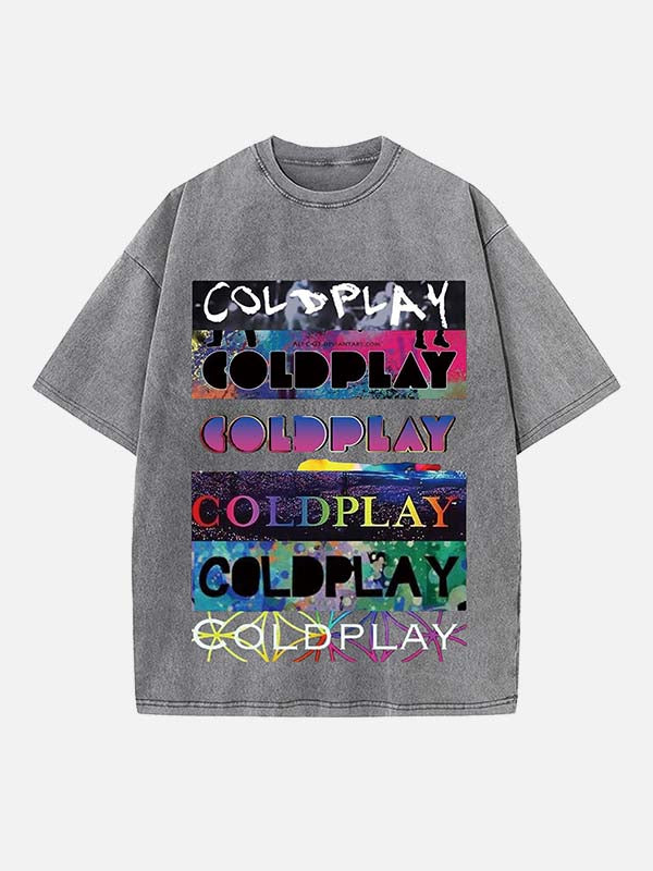 Coldplay Print Round Neck T-shirt