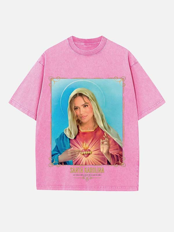 Karol G Print Round Neck T-shirt