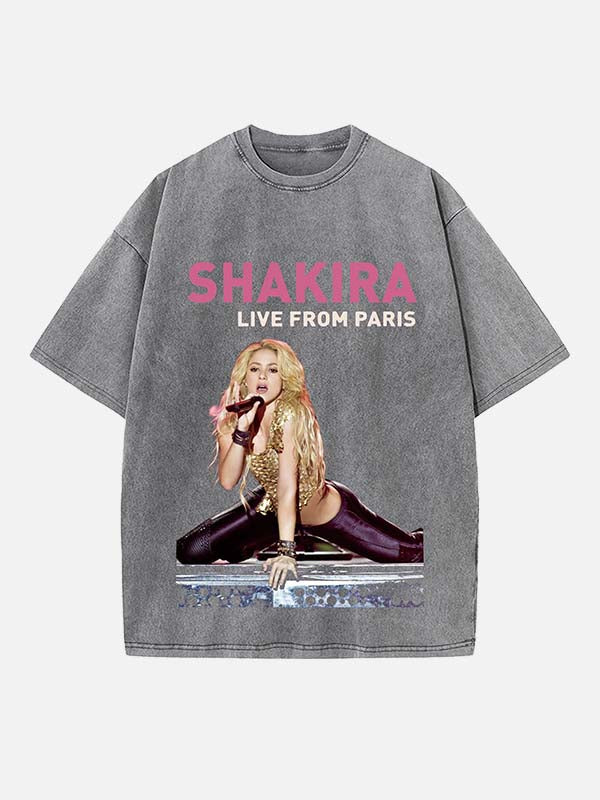 Shakira Print Round Neck T-shirt