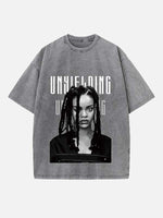 Rihanna Print Round Neck T-shirt