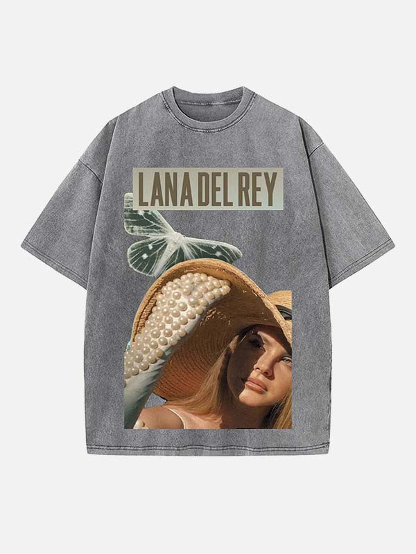 Lana Del Rey Print Round Neck T-shirt