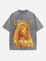 Halsey Print Round Neck T-shirt