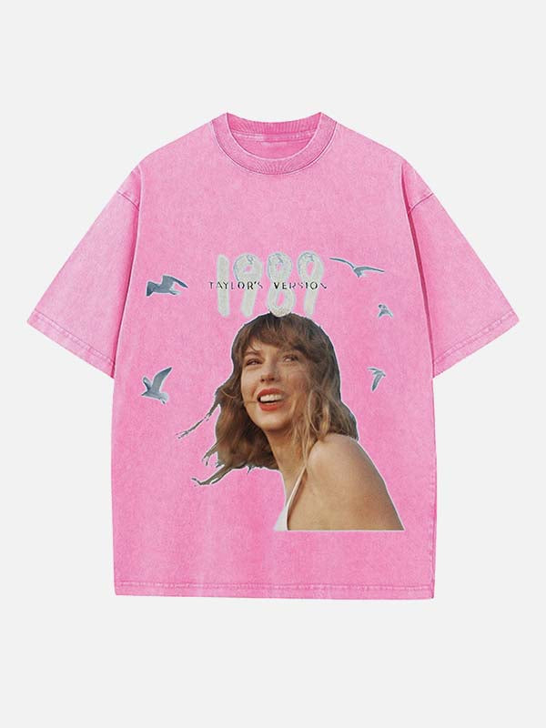 Taylor Swift Print Round Neck T-shirt