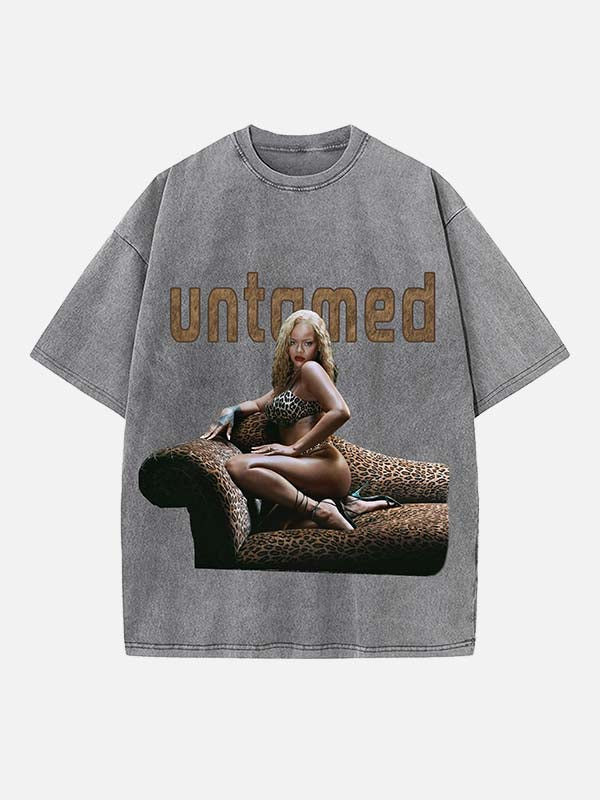 Rihanna Print Round Neck T-shirt