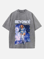 Beyoncé Print Round Neck T-shirt