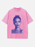 Rihanna Print Round Neck T-shirt