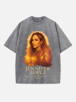Jennifer Lopez Print Round Neck T-shirt