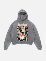 Miley Cyrus Print Slant Pockets Hoodie