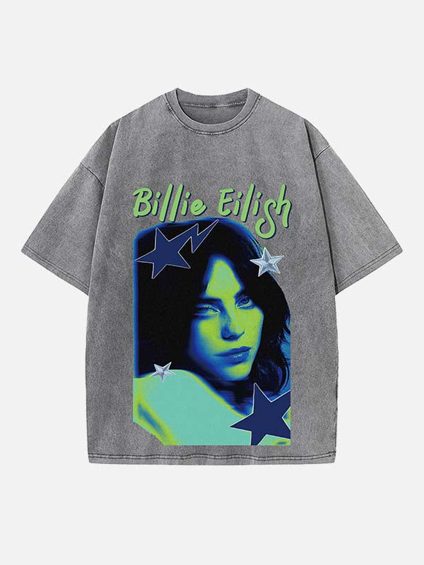 Billie Eilish Print Round Neck T-shirt