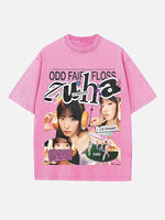 LE SSERAFIM Kazuha Print Round Neck T-shirt