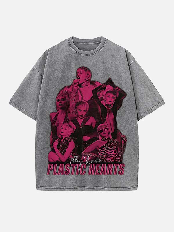 Miley Cyrus Print Round Neck T-shirt