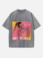 Zara Larsson Print Round Neck T-shirt