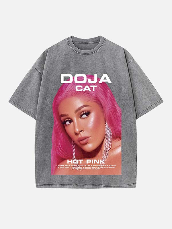 Doja Cat Print Round Neck T-shirt