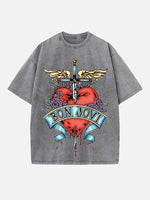 Bon Jovi Print Round Neck T-shirt
