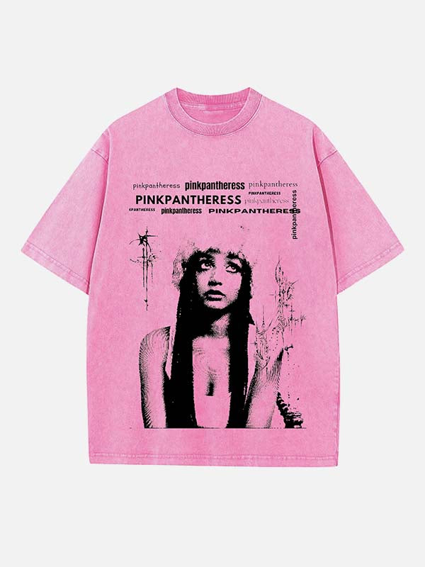 PinkPantheress Print Round Neck T-shirt