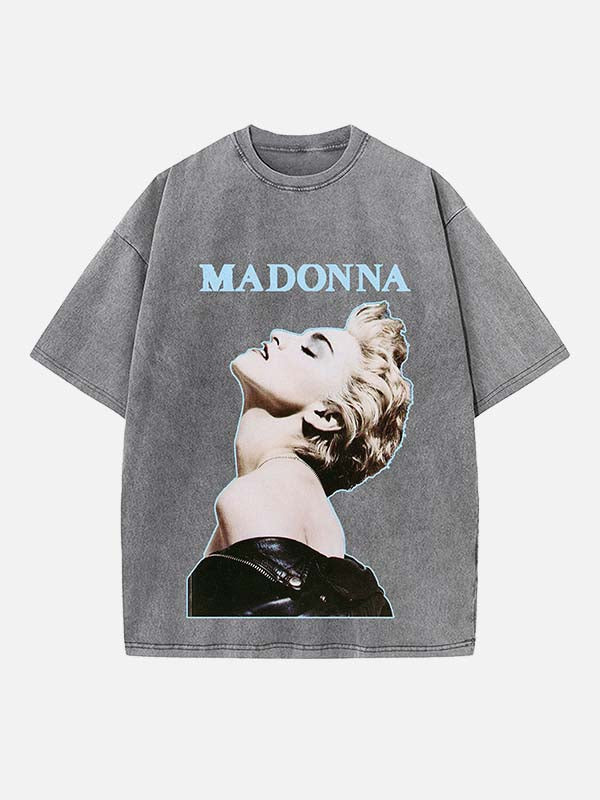 Madonna Print Round Neck T-shirt