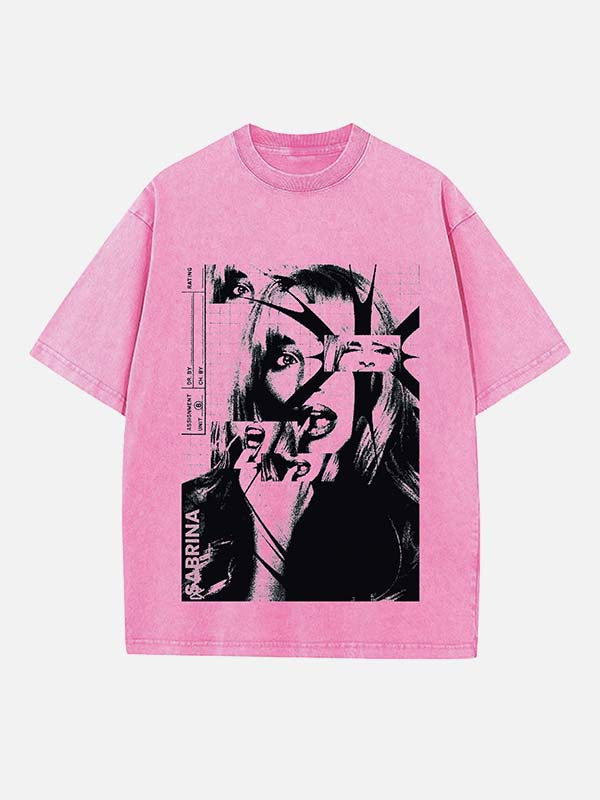 Sabrina Carpenter Print Round Neck T-shirt