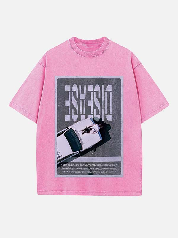 Lady Gaga Print Round Neck T-shirt