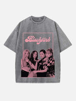 BLACKPINK Print Round Neck T-shirt