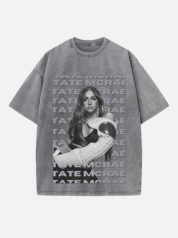 Tate McRae Print Round Neck T-shirt