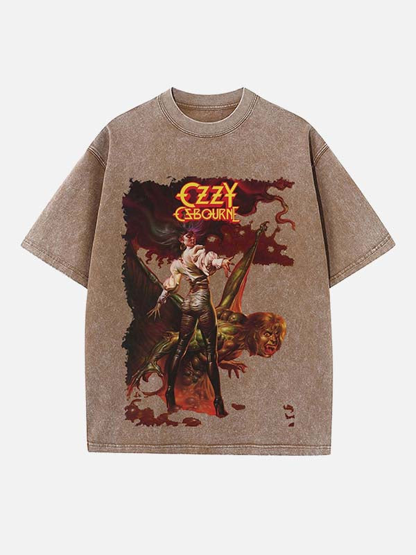 Black Sabbath Print Round Neck T-shirt