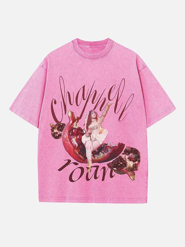 Chappell Roan Print Round Neck T-shirt