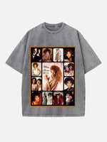 Whitney Houston Print Round Neck T-shirt
