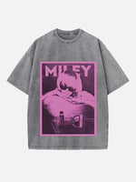 Miley Cyrus Print Round Neck T-shirt