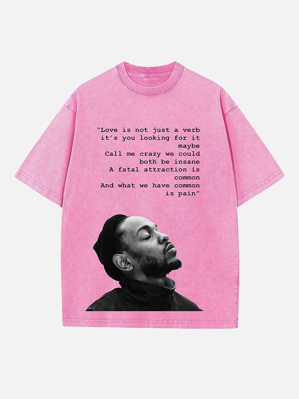 Kendrick Lamar Print Round Neck T-shirt