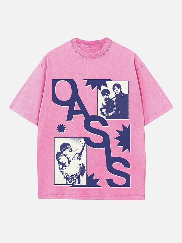 Oasis Print Round Neck T-shirt