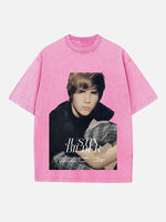 Justin Bieber Print Round Neck T-shirt
