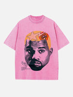 Kanye West Print Round Neck T-shirt