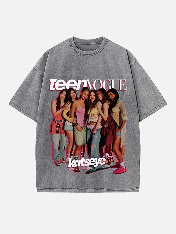 KATSEYE Print Round Neck T-shirt