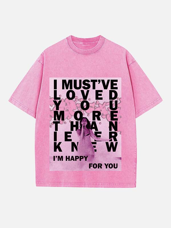 Dua Lipa Print Round Neck T-shirt