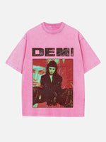 Demi Lovato Print Round Neck T-shirt