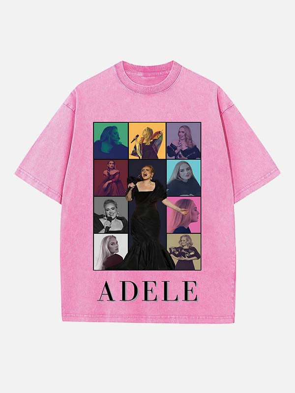 Adele Print Round Neck T-shirt