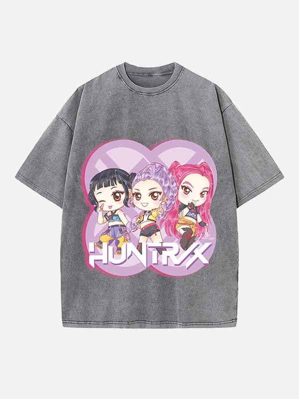HUNTR/X Print Round Neck T-shirt