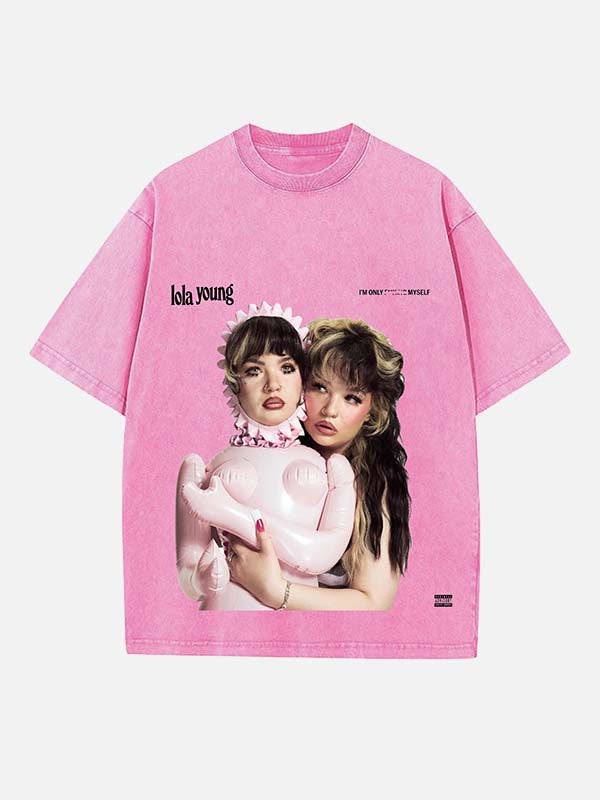 Lola Young Print Round Neck T-shirt