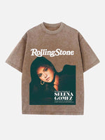 Selena Gomez Print Round Neck T-shirt
