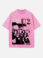 U2 Print Round Neck T-shirt