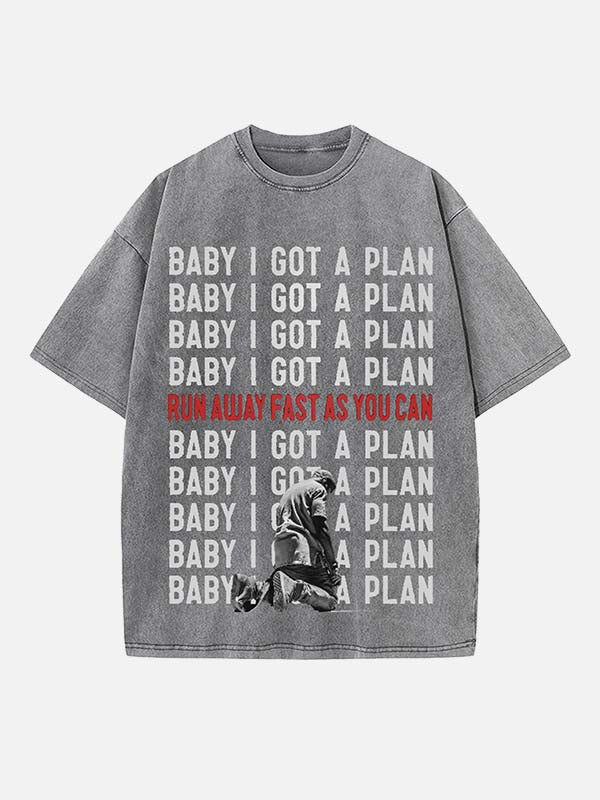 Kanye West Print Round Neck T-shirt