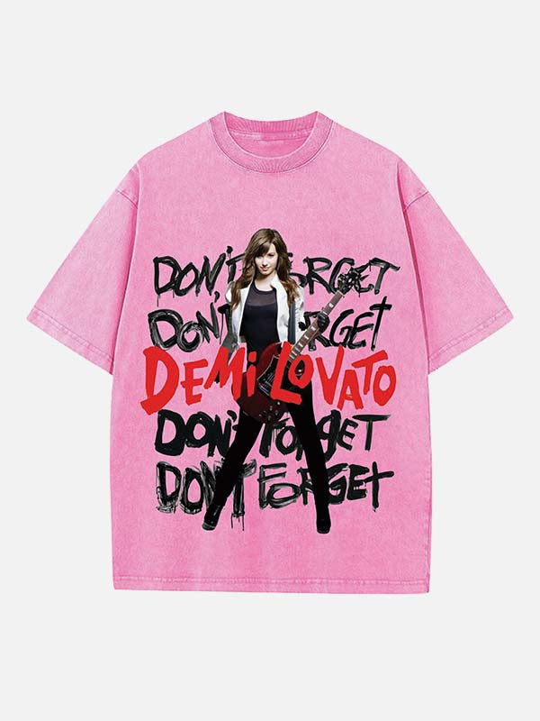Demi Lovato Print Round Neck T-shirt