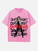 Demi Lovato Print Round Neck T-shirt