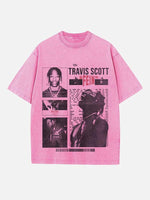 Travis Scott Print Round Neck T-shirt