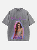 Selena Gomez Print Round Neck T-shirt