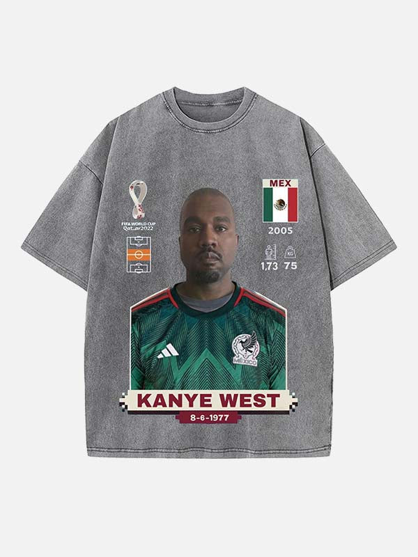 Kanye West Print Round Neck T-shirt