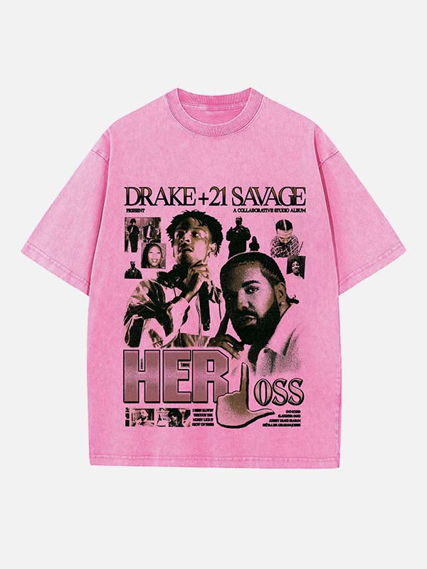 Drake Print Round Neck T-shirt