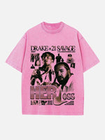 Drake Print Round Neck T-shirt