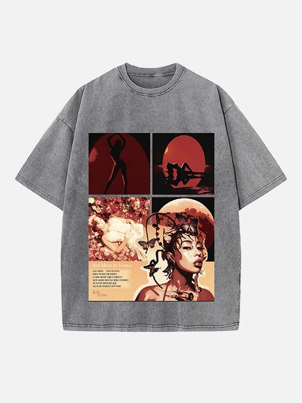 Kali Uchis Print Round Neck T-shirt
