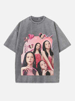 BLACKPINK Jisoo Print Round Neck T-shirt